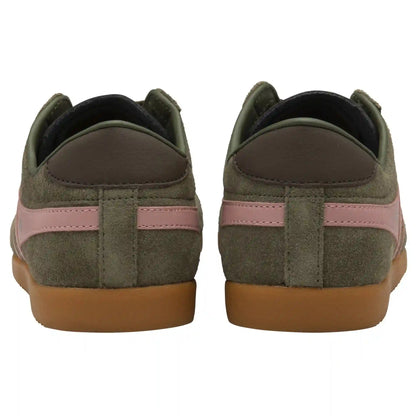 Gola Classics Women's Bullet Suede Sneakers - Khaki/Coral Pink/Dark Brown