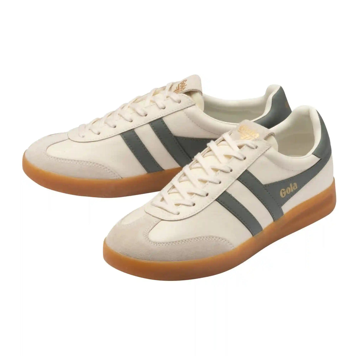 Gola Classics Men's Cyclone Leather Sneakers - Off White/Conifer/Gum