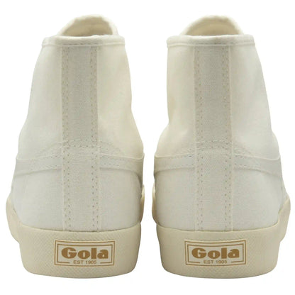 Vegan Gola Classics Women's Coaster High Sneakers - Off White/Off White/Gold
