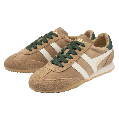 Gola Classics Women's Sprinter Suede Sneakers - Light Caramel/Off White/Evergreen