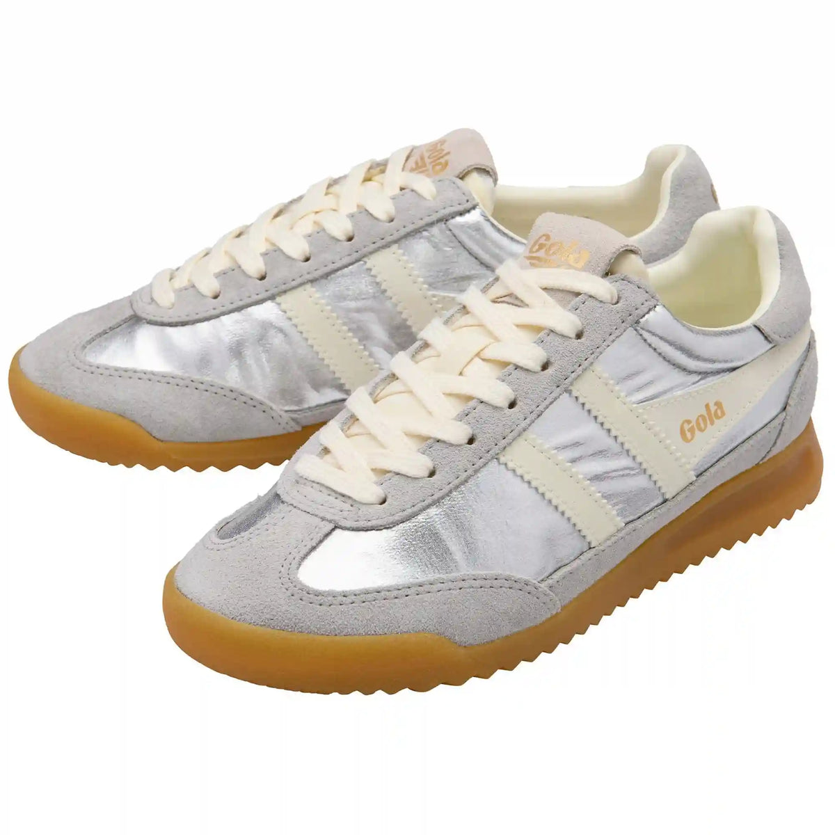 Gola Classics Women's Firefly Metallic Sneakers - Silver/Off White