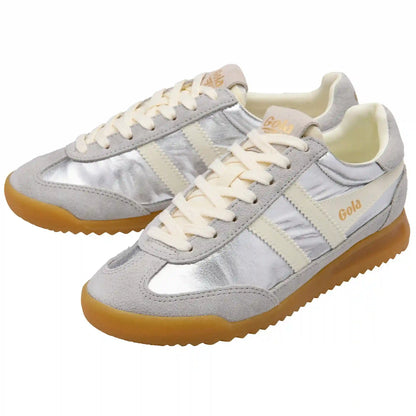Gola Classics Women's Firefly Metallic Sneakers - Silver/Off White