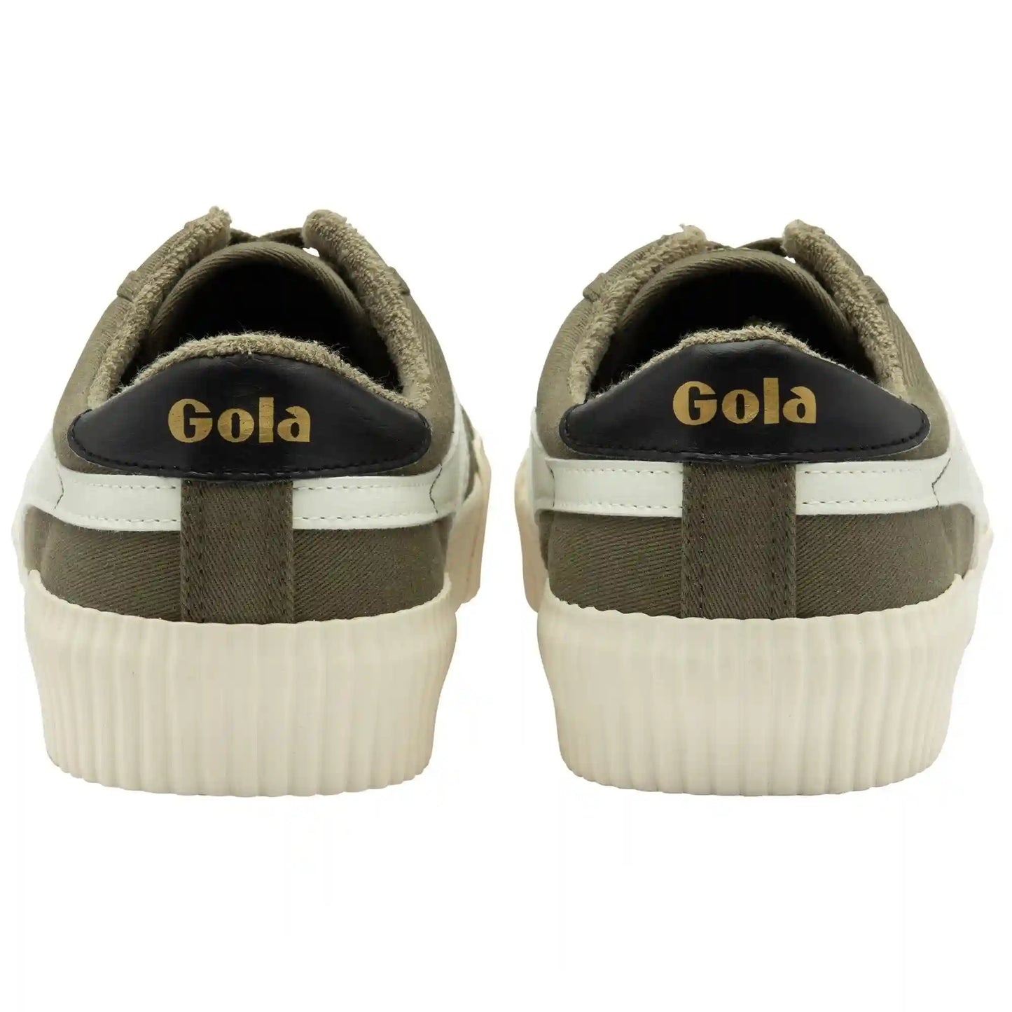 Vegan Gola Classics Men's Rally Plimsoll Sneakers - Khaki/Off White/Black