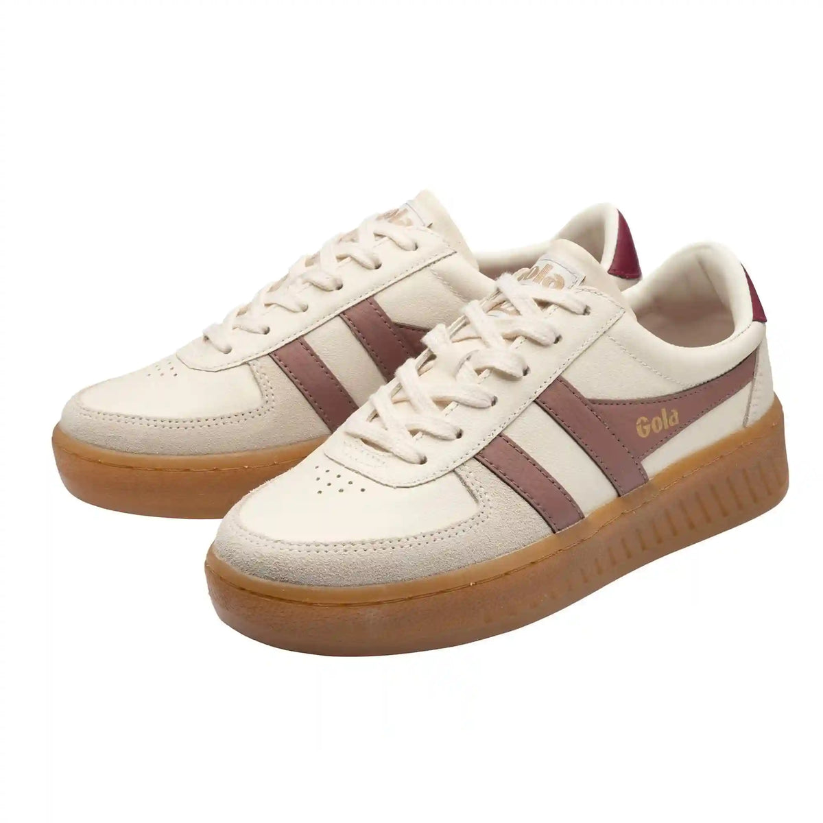 Gola Classics Women's Grandslam Elite Sneakers - Off White/Brownrose/Cerise/Gum