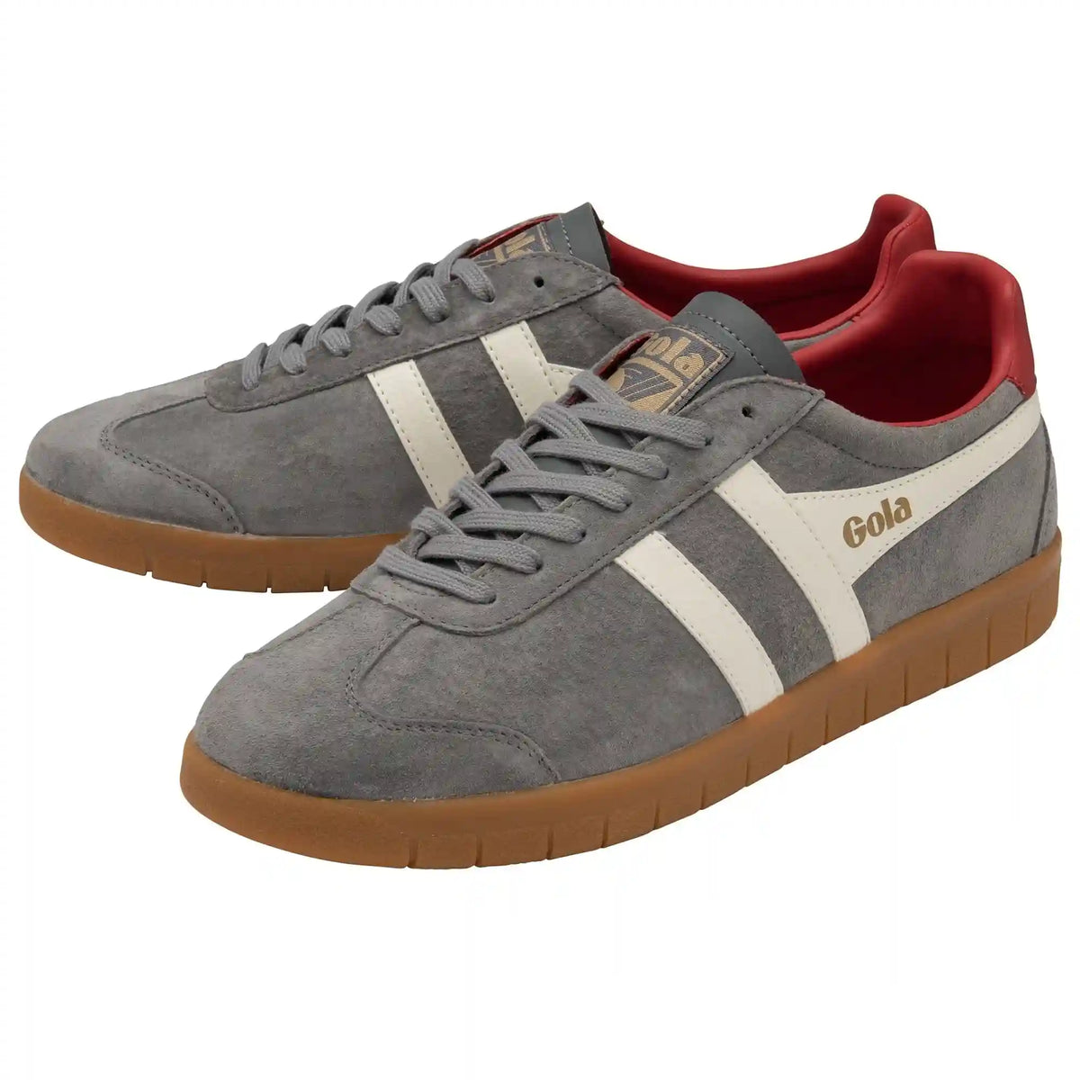 Gola Classics Men's Hurricane Suede Sneakers - Ash/Off White/Deep Red/Gum