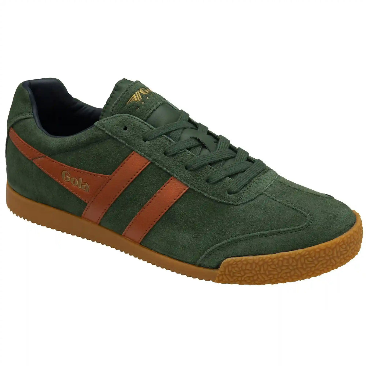 Gola Classics Men's Harrier Suede Sneakers - Evergreen/Moody Orange/Navy