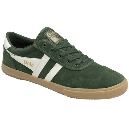 Gola Classics Men's Badminton Suede Plimsoll Sneakers - Evergreen/Off White/Gum