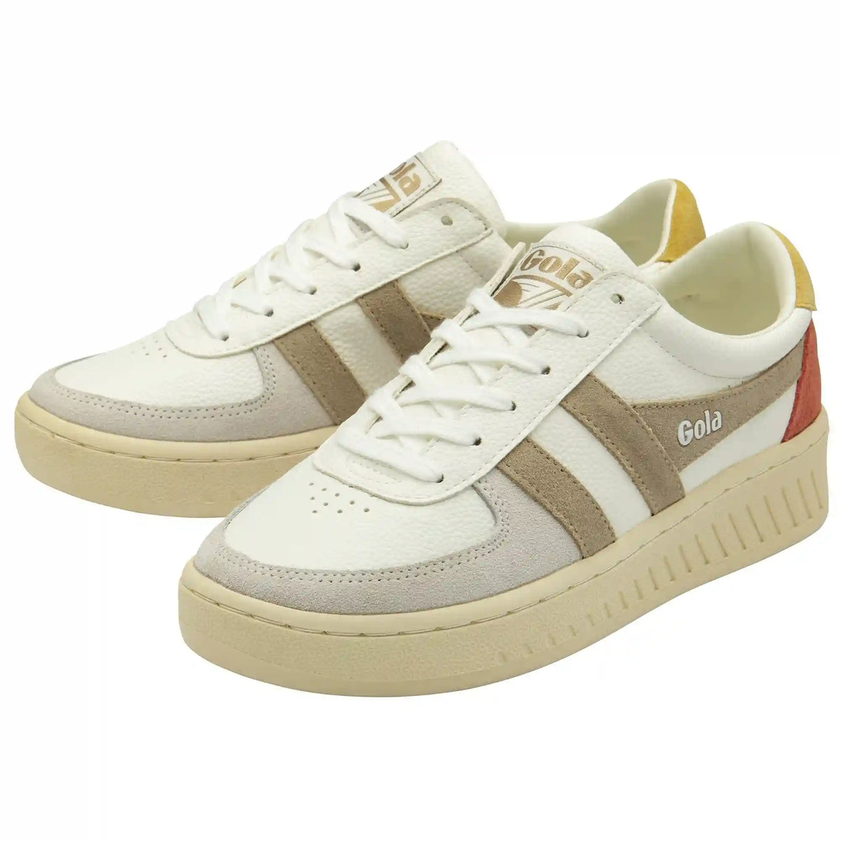 Gola Classics Women's Grandslam Trident Sneakers - White/Bone/Flax