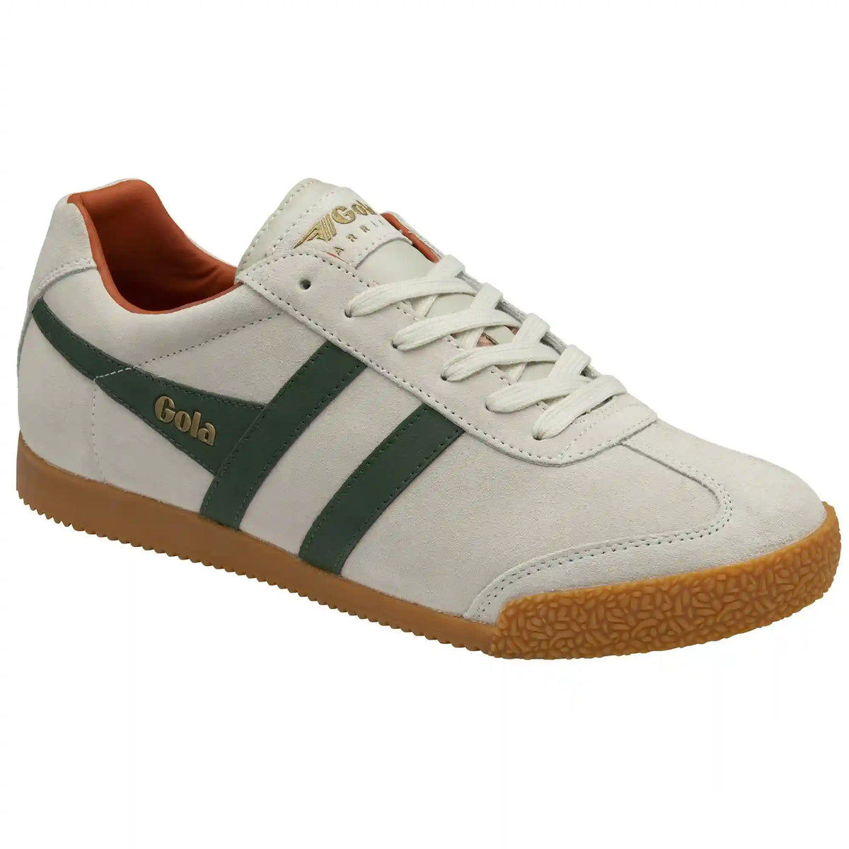 Gola Classics Men's Harrier Suede Sneakers - Off White/Evergreen/Moody Orange