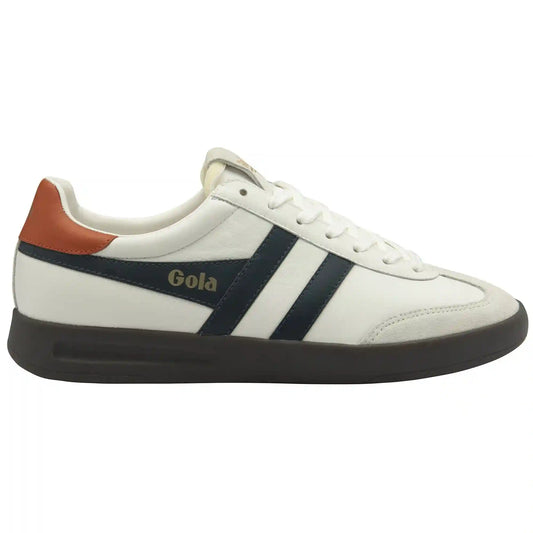 Gola Classics Men's Cyclone Leather Sneakers - White/Navy/Moody Orange/Dark Gum