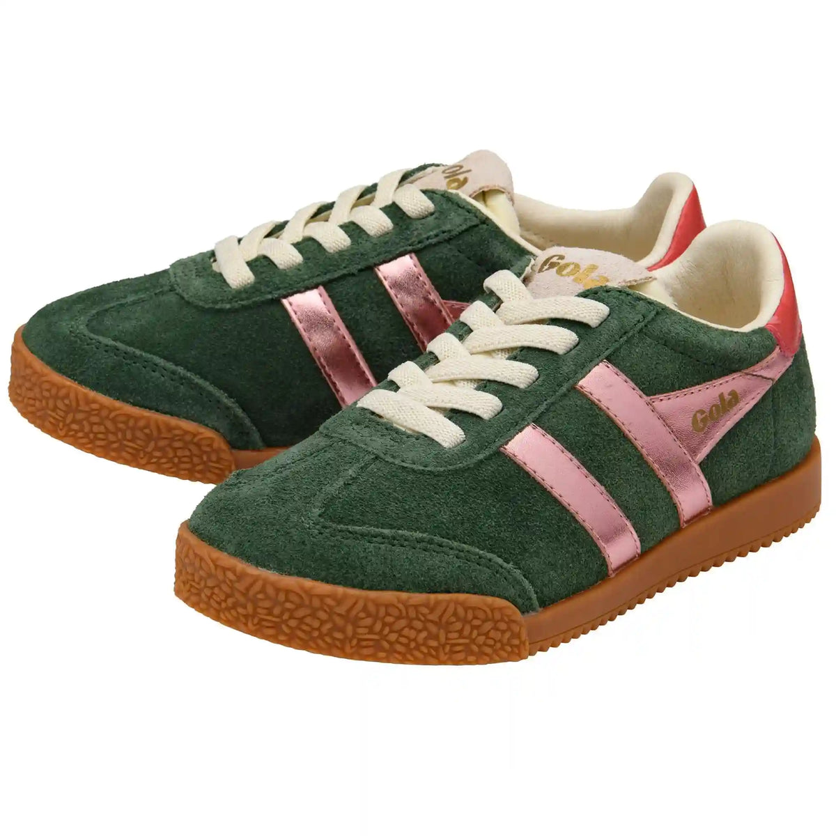 Gola Classics Kids' Elan Glitz Sneakers - Evergreen/Pink/Coral