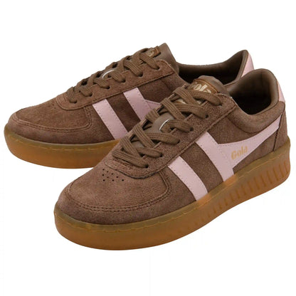 Gola Classics Women's Grandslam Suede Sneakers - Otter/Chalk Pink/Gum