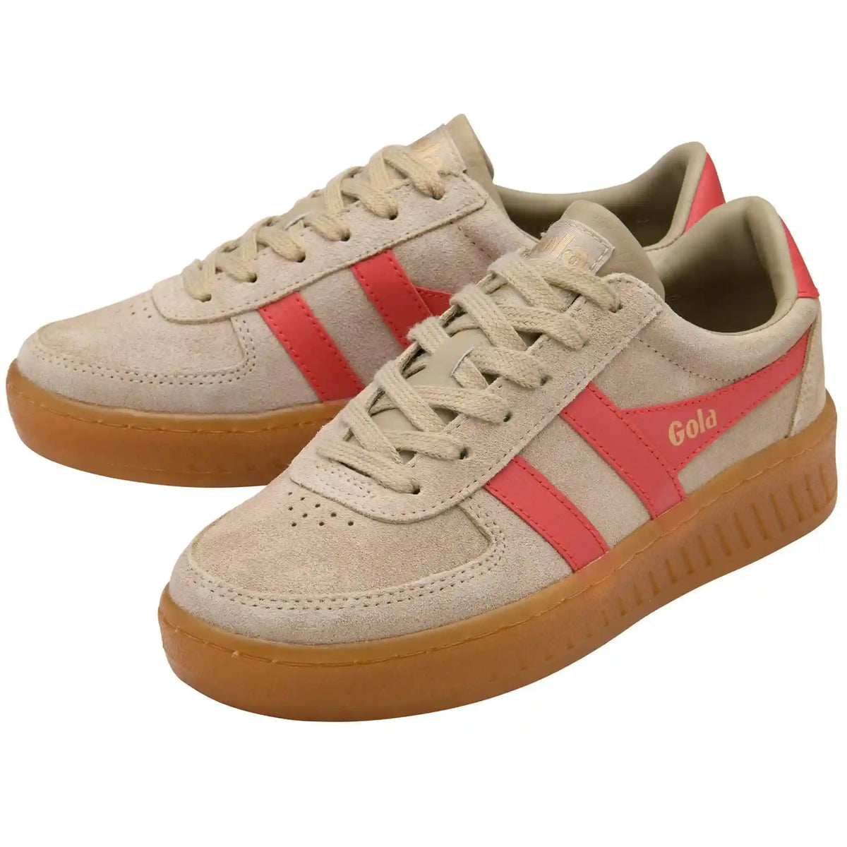 Gola Classics Women's Grandslam Suede Sneakers - Bone/Coral/Gum