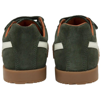 Gola Classics Kids' Harrier Strap Sneakers - Dark Khaki/Off White/Moody Orange