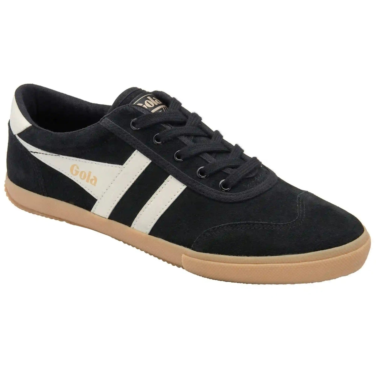 Gola Classics Men's Badminton Suede Plimsoll Sneakers - Black/Off White/Gum