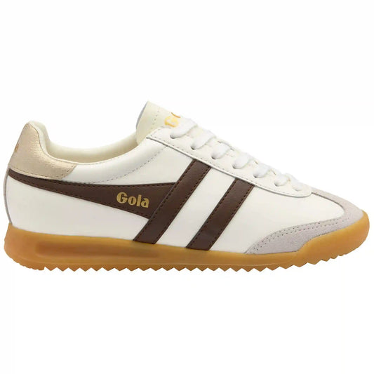 Gola Classics Women's Torpedo Leather Sneakers - Off White/Dark Brown/Gold