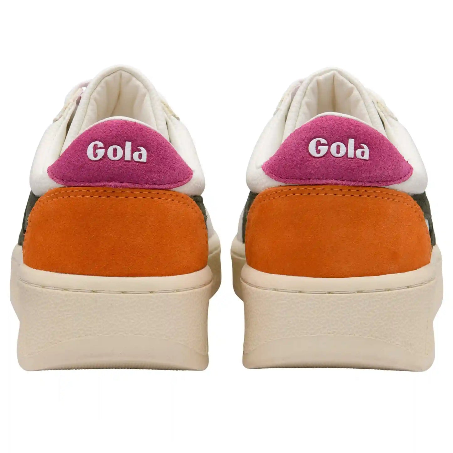 Gola Classics Women's Grandslam Trident Sneakers - White/Dark Khaki/Fuchsia