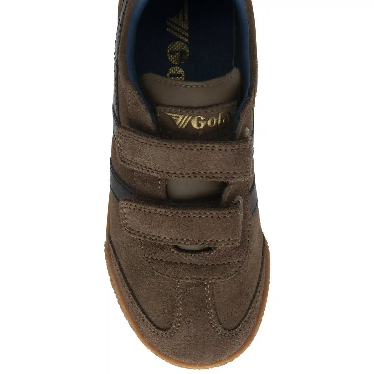 Gola Classics Kids' Harrier Strap Sneakers - Otter/Black/Marine Blue