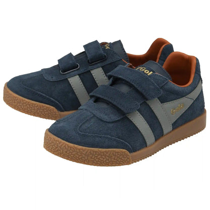 Gola Classics Kids' Harrier Strap Sneakers - Navy/Cement/Moody Orange