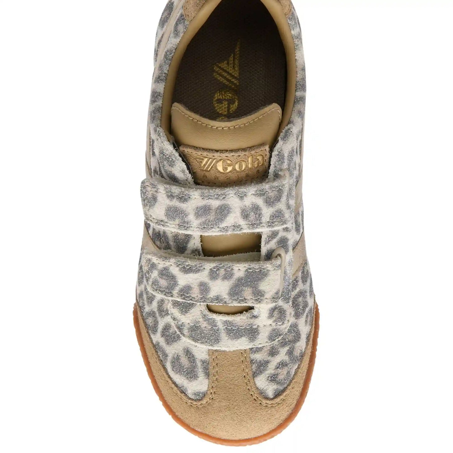 Gola Classics Kids' Harrier Safari Strap sneakers - Snow Leopard/Light Caramel/Gold