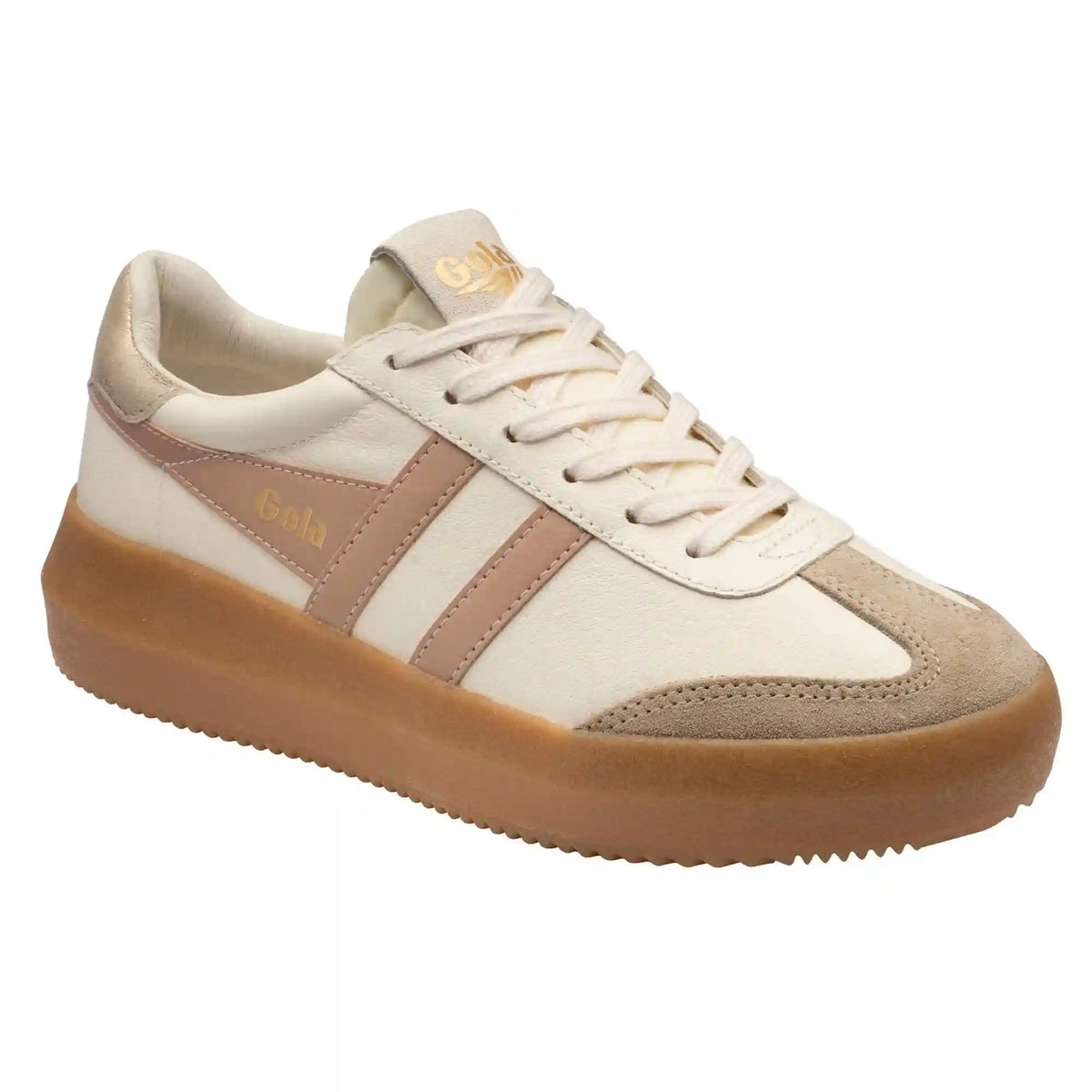 Gola Classics Women's Athena Leather Sneakers - Off White/Bone/Cameo/Gold/Gum