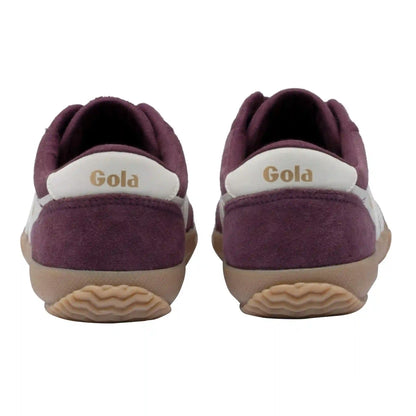 Gola Classics Women's Badminton Suede Plimsoll Sneakers - Windsor Wine/Off White/Gum