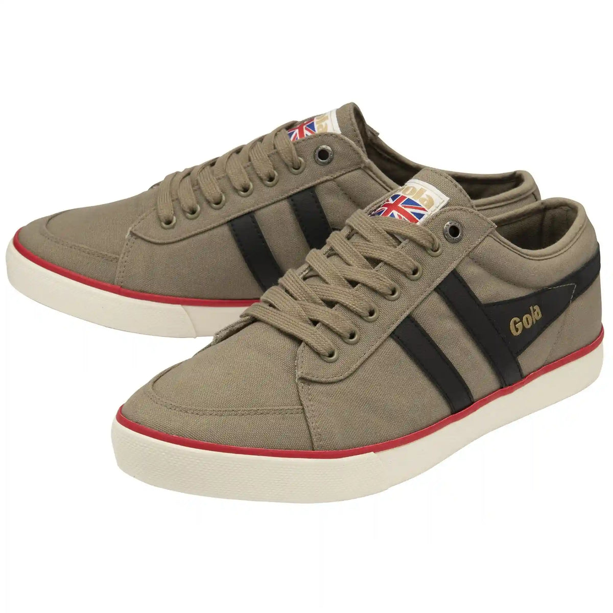 Vegan Gola Classics Men's Comet Plimsoll Sneakers - Rhino/Black/Deep Red
