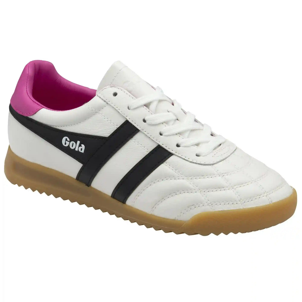 Gola Classics Women's Stadium Sneakers - White/Black/Shocking Pink