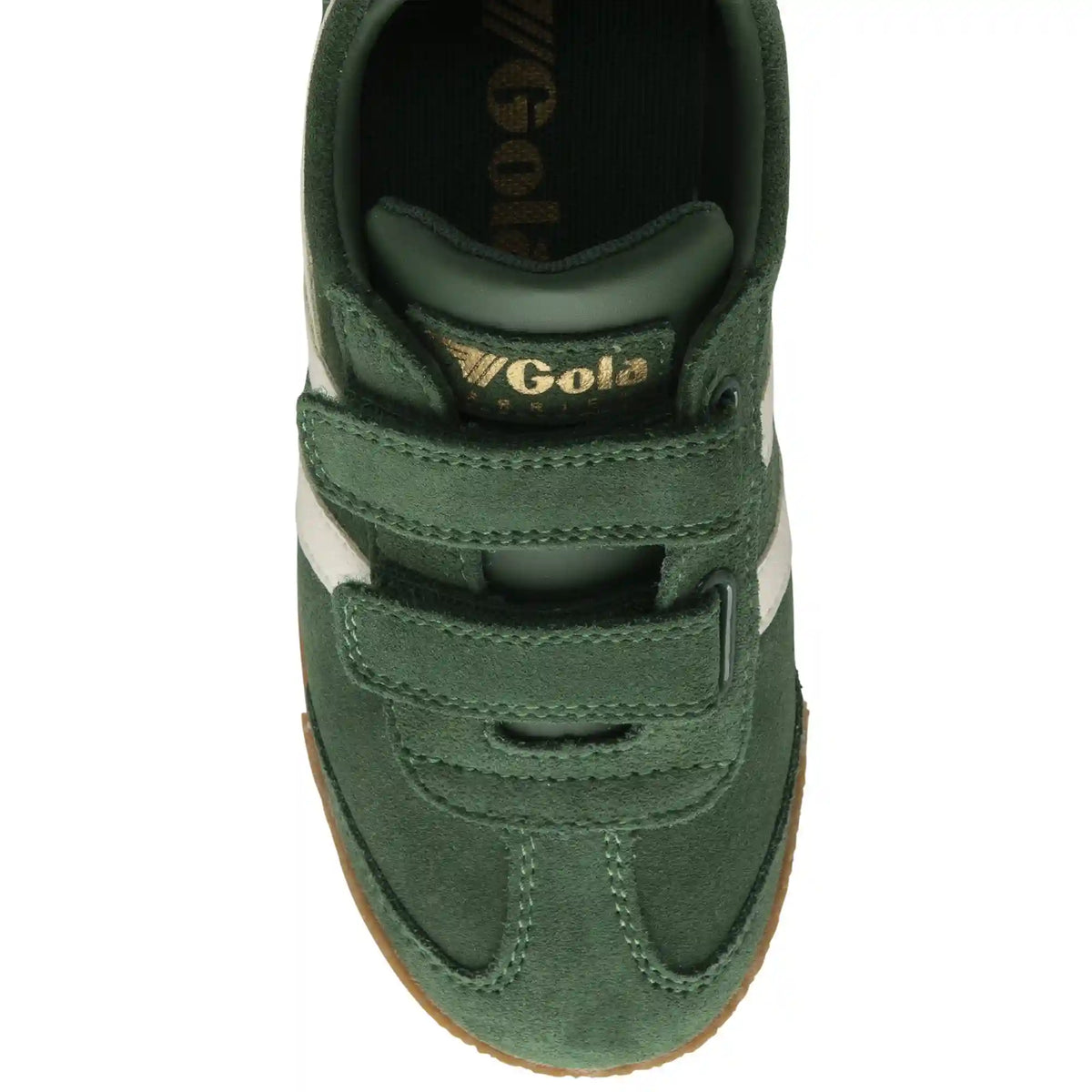 Gola Classics Kids' Harrier Strap Sneakers - Evergreen/Off White