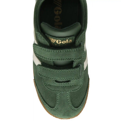 Gola Classics Kids' Harrier Strap Sneakers - Evergreen/Off White