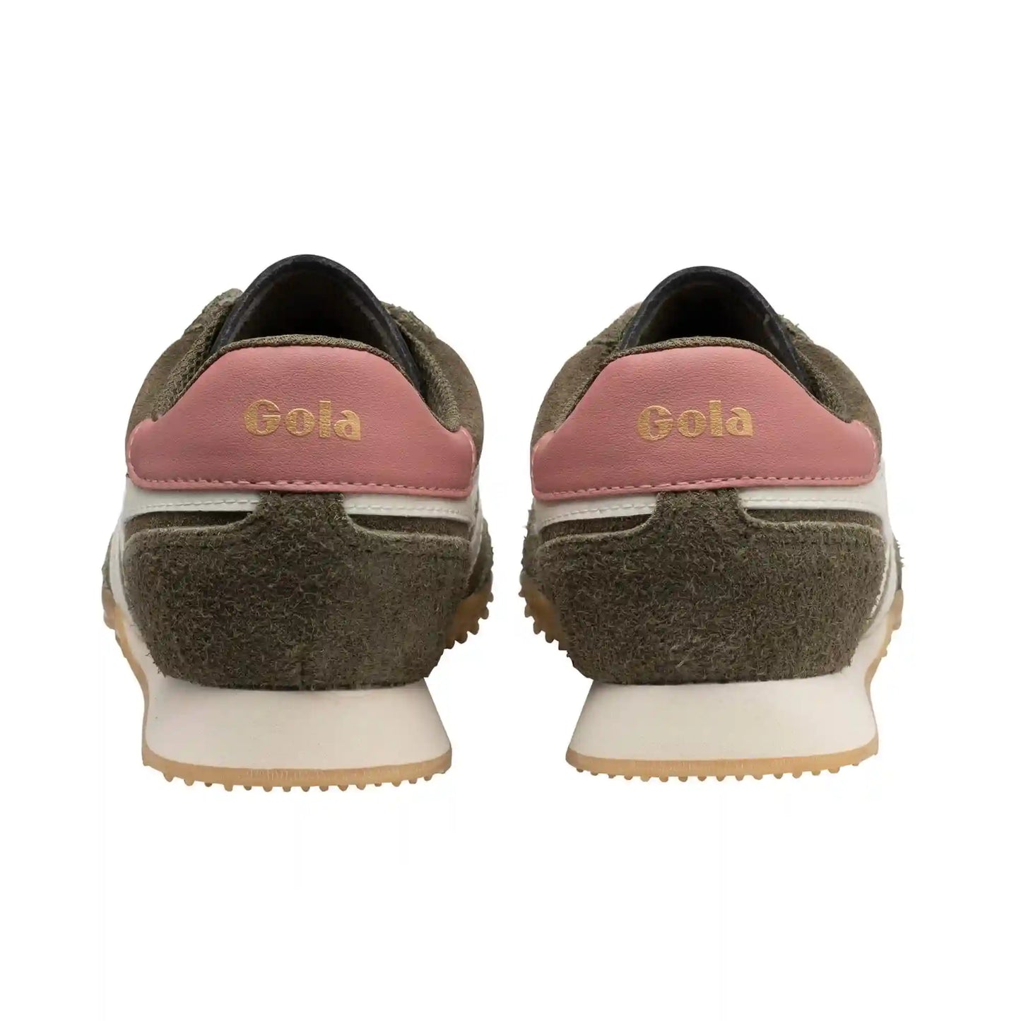 Gola Classics Women's Sprinter Suede Sneakers - Khaki/Off White/Coral Pink