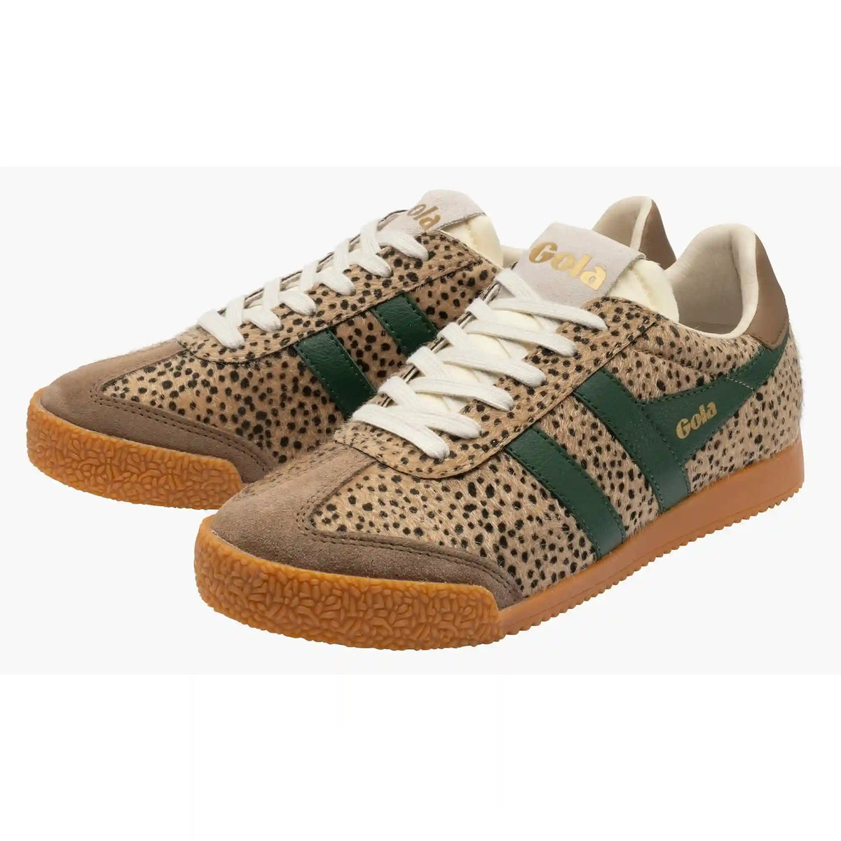 Gola Classics Women's Elan Savanna Sneakers - Tan Cheetah/Tobacco/Evergreen