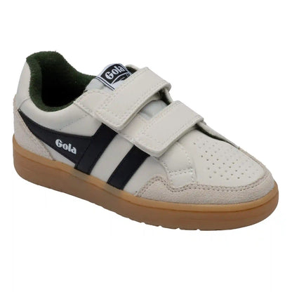 Gola Classics Kids' Eagle Strap Sneakers - Off White/Black/Evergreen/Gum