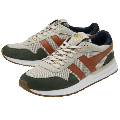 Gola Classics Men's Delta Sneakers - Off White/Dark Khaki/Moody Orange