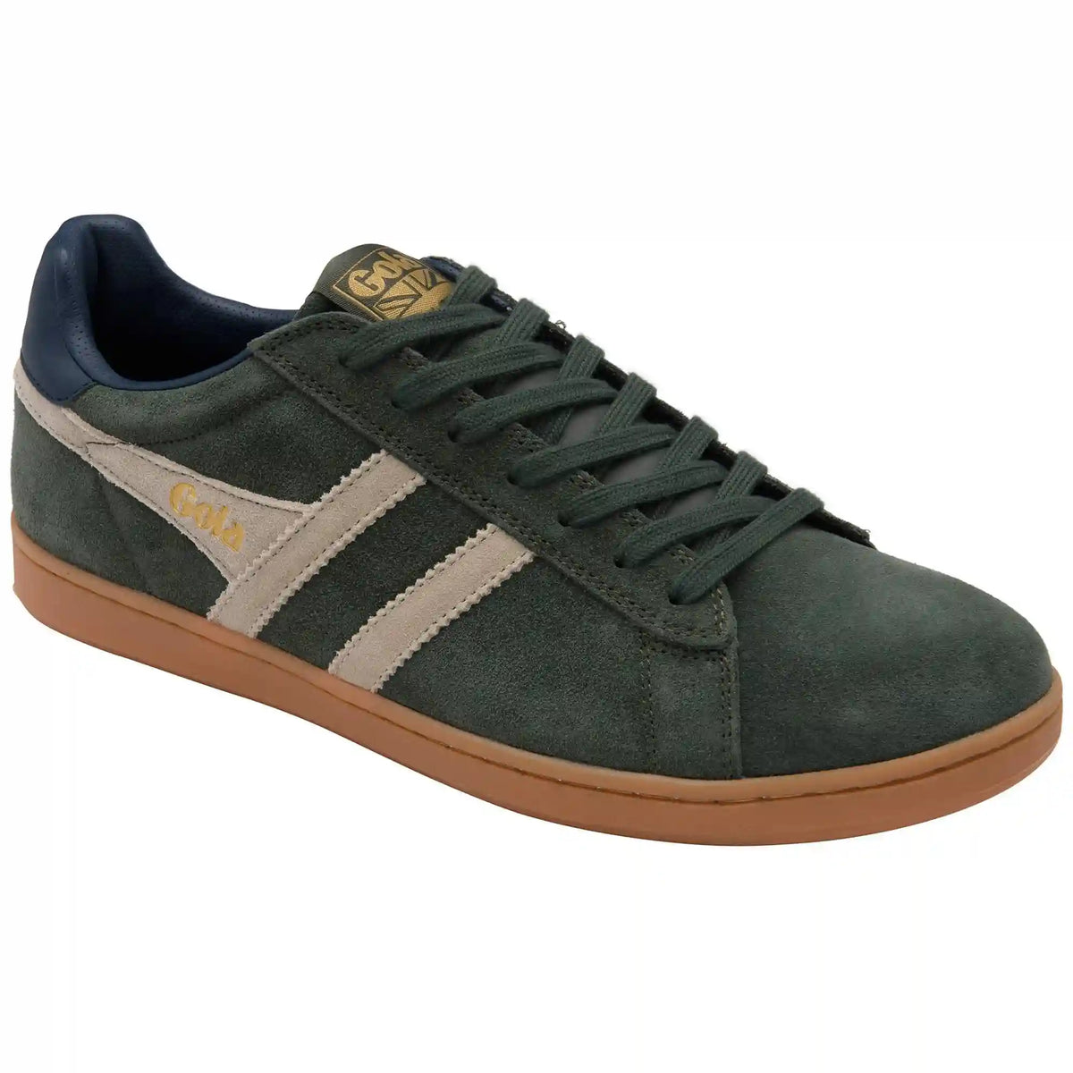Gola Classics Men's Equipe II Suede Sneakers - Dark Khaki/Bone/Navy