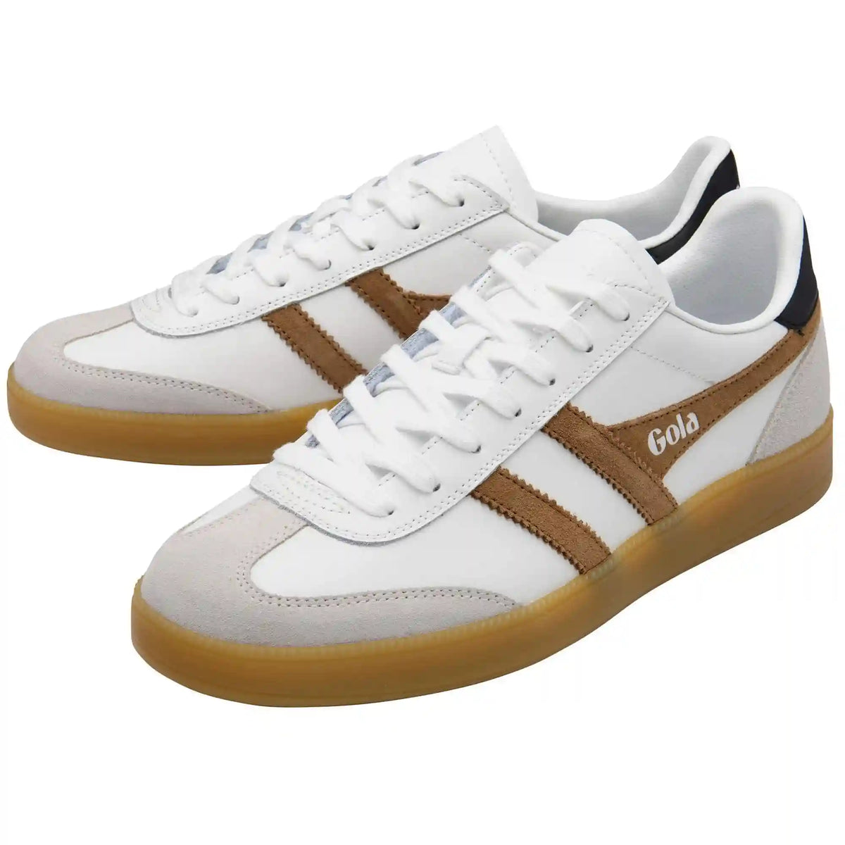 Gola Classics Men's Viper Leather Sneakers - White/Tobacco/Evergreen/Gum