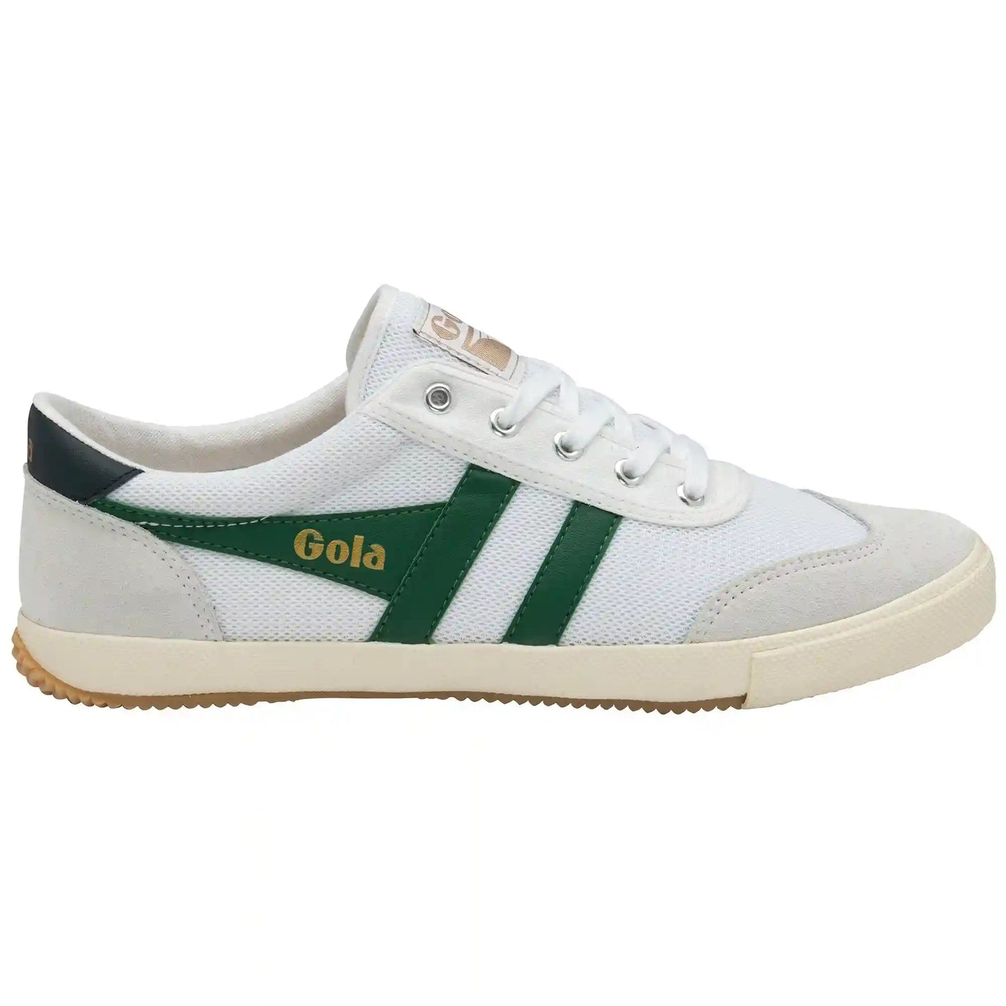 Gola Classics Men's Badminton Mesh Plimsoll Sneakers - White/Dark Green/Navy