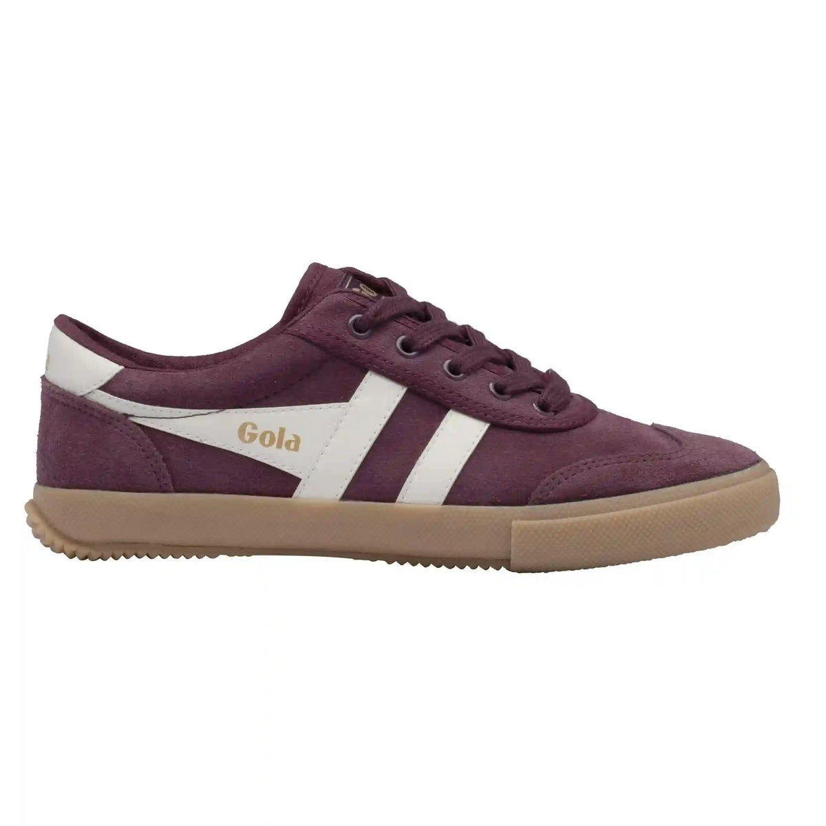 Gola Classics Women's Badminton Suede Plimsoll Sneakers - Windsor Wine/Off White/Gum