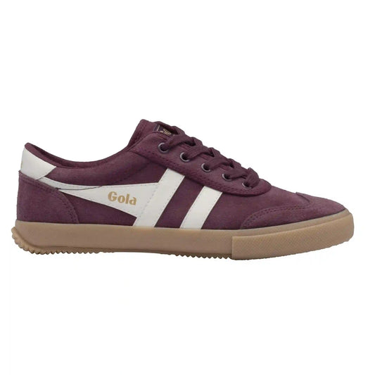 Gola Classics Women's Badminton Suede Plimsoll Sneakers - Windsor Wine/Off White/Gum