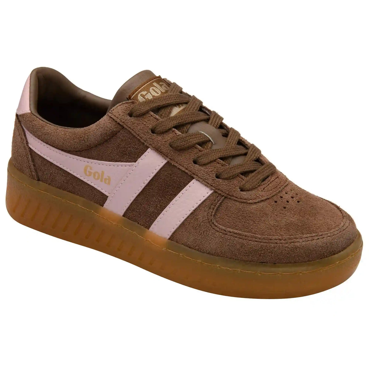 Gola Classics Women's Grandslam Suede Sneakers - Otter/Chalk Pink/Gum