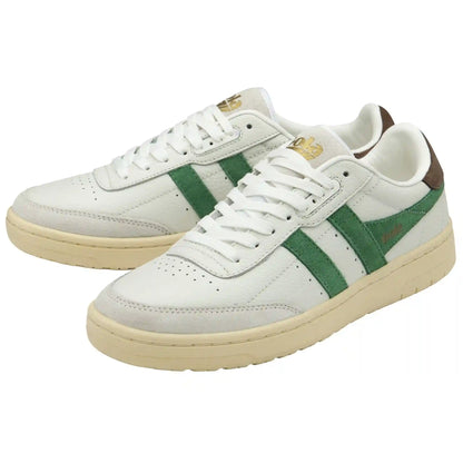 Gola Classics Women's Falcon Sneakers - White/Emerald/Dark Brown