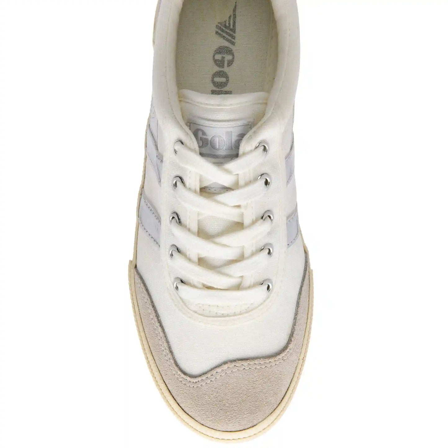 Gola Classics Women's Badminton Plimsoll Sneakers - Off White/Silver