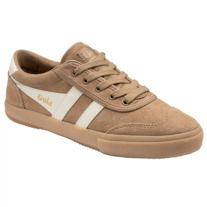 Gola Classics Women's Badminton Suede Plimsoll Sneakers - Light Caramel/Off White/Gum