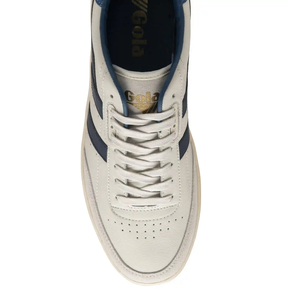 Gola Classics Men's Contact Leather Sneakers - Off White/Navy/Marine Blue