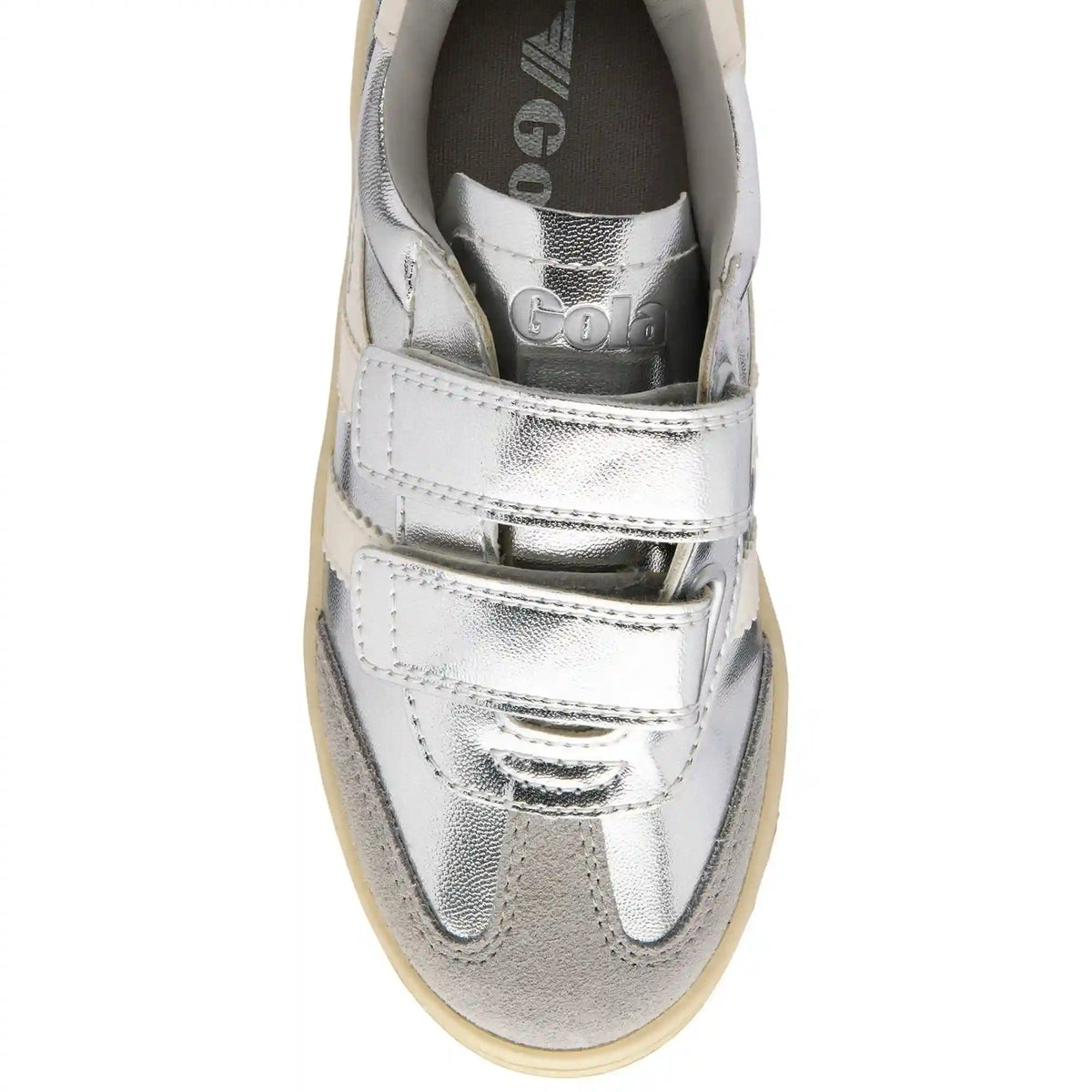 Gola Classics Kids' Viper Glimmer Strap Sneakers - Silver/Off White