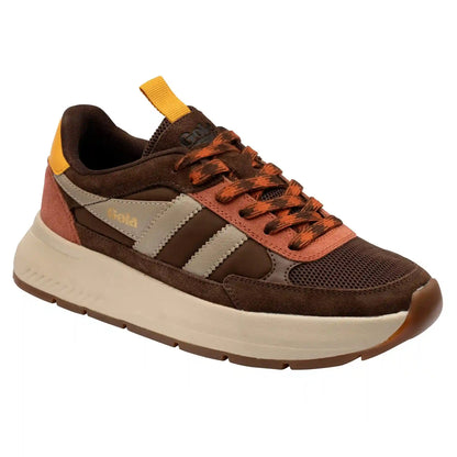 Gola Classics Women's Phoenix Sneakers - Dark Brown/Orange Spice/Sun