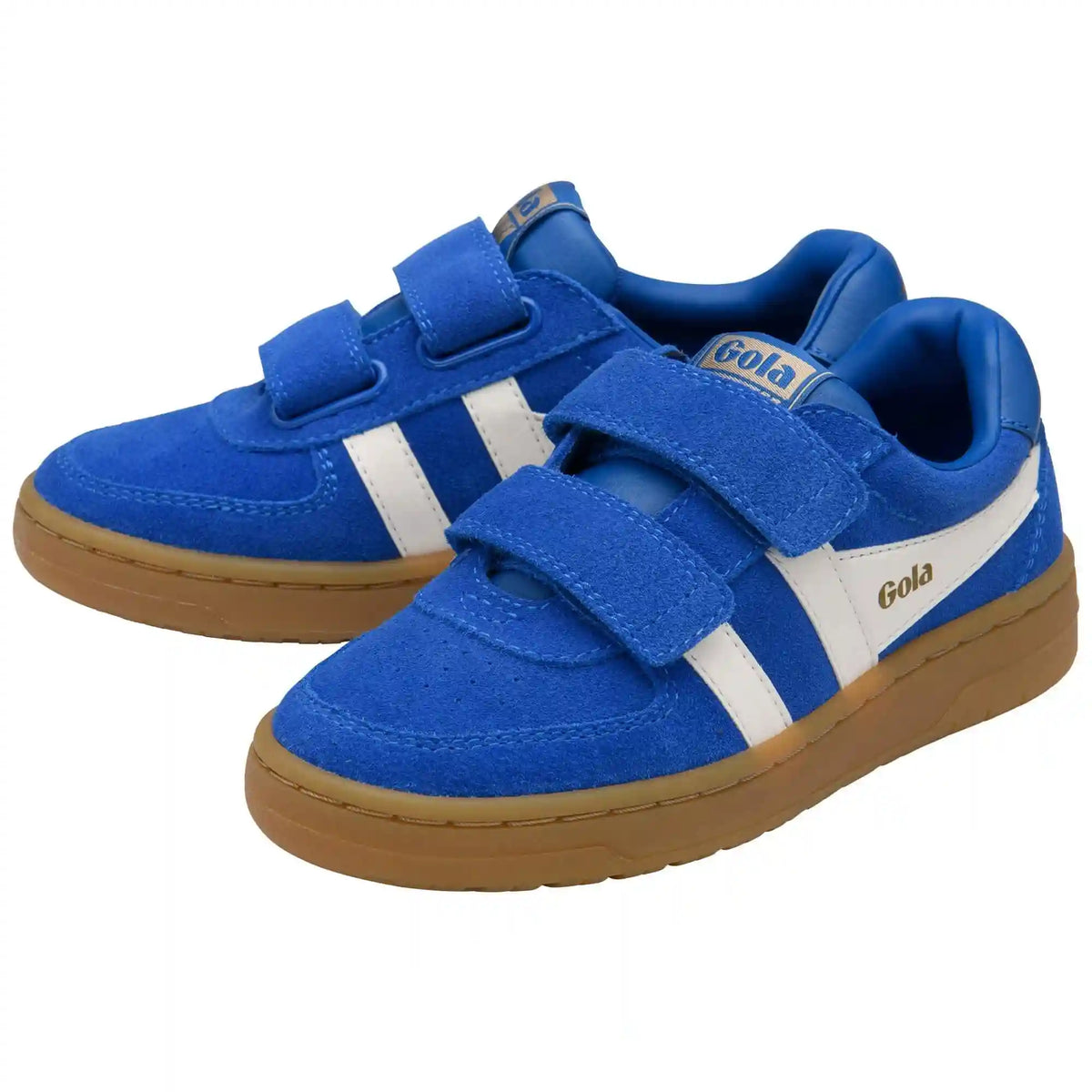 Gola Classics Kids' Hawk Suede Strap Sneakers - Marine Blue/Off White/Gum