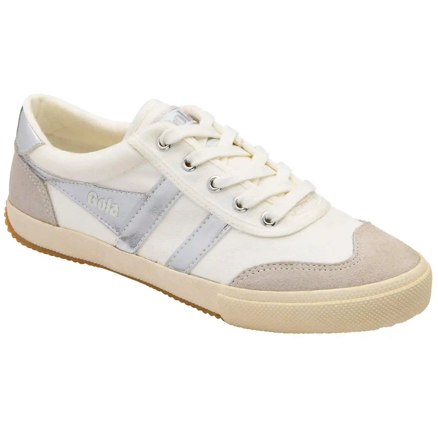 Gola Classics Women's Badminton Plimsoll Sneakers - Off White/Silver