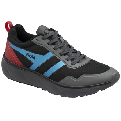 Gola Performance Men's Typhoon Sneakers - Black/Charcoal/Process Blue/Deep Red