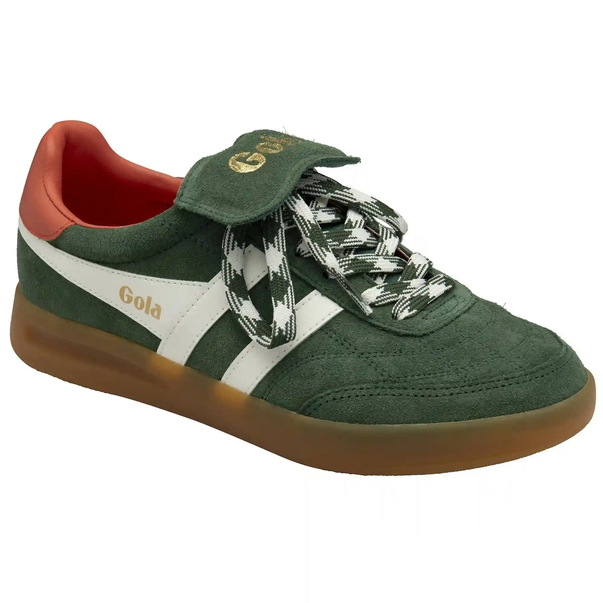Gola Classics Women's Stadia '86 Sneakers - Evergreen/Off White/Hot Coral/Gum